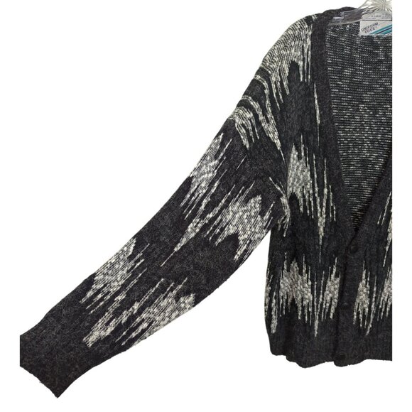 UNIFORM CODE black white Men's long sleeve Abstract Vintage 1990s‎ Cardigan XL - Picture 5 of 15
